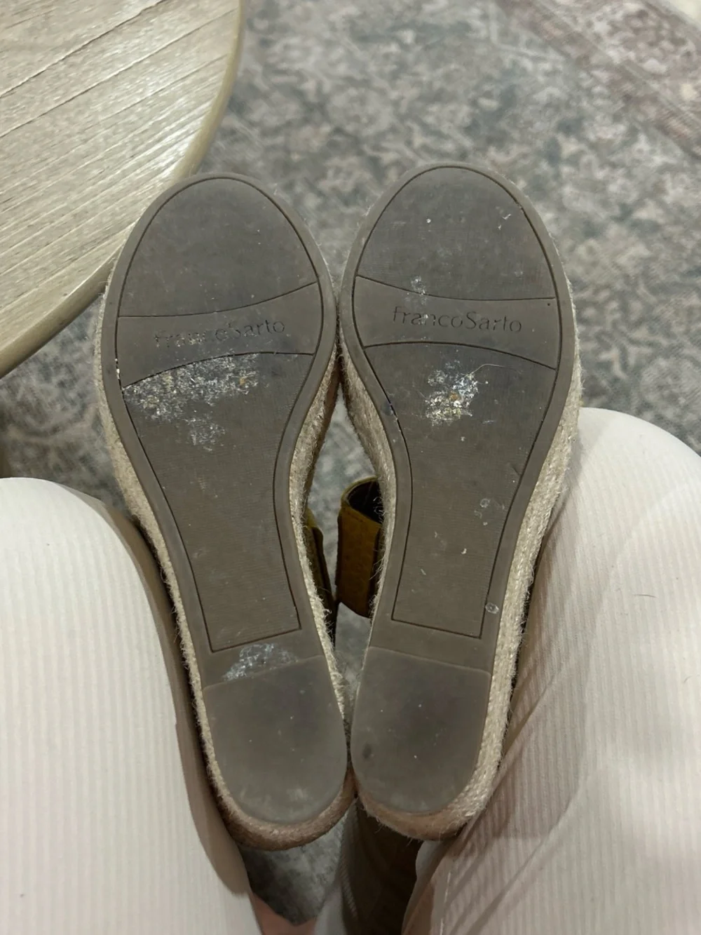 Franco Sarto Yellow Croc-Embossed Espadrille Wedge Sandals